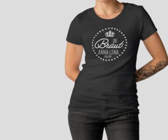 Hennight Tshirt Braut schwarz