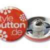37 mm button butterfly m Button 37 mm mit Butterflyverschluss / Schmetterlingsverschluss
