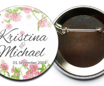 Sommerklee Hochzeitbutton mit Sicherheitsnadel