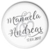 Hochzeit Anstecker Lovely Wedding mit Name und Datum personalisiert