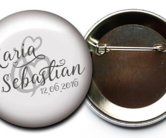 Lovely Wedding personalisierte Hochzeits-Anstecker mit Sicherheitsnadel