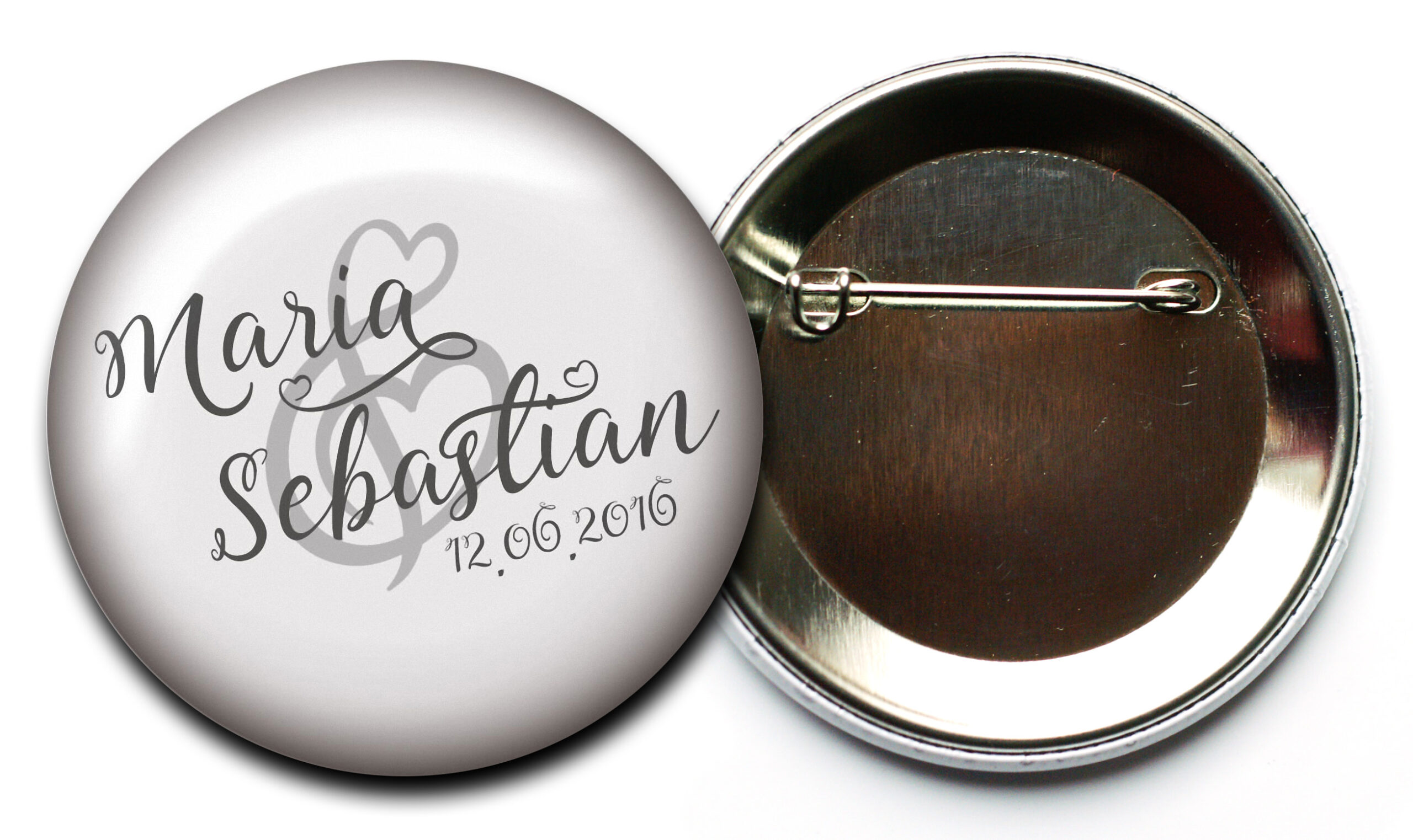 Lovely Wedding personalisierte Hochzeits-Anstecker mit Sicherheitsnadel