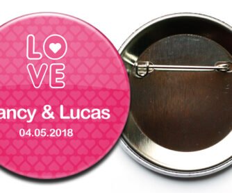 Hochzeit-Button Nr. 44 Love mit Sicherheitsnadel