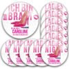 Mega Buttons Set Frauen pink-weiß 3 Größen mit Lippenstift