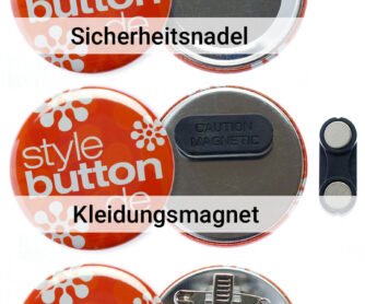 Befestigungsmöglichkeiten Hochzeitbuttons 56 mm