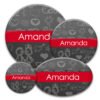 Namensbuttons Nr. 1 Love in verschiedenen Größen und Formen