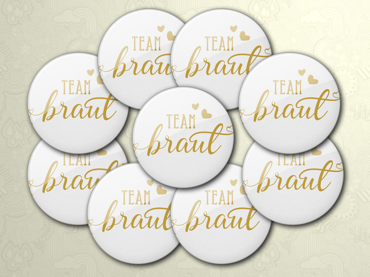 Team Braut Buttons Modell Nummer 27
