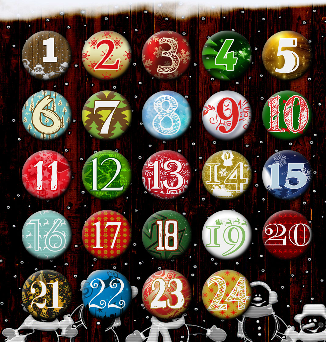 Adventskalenderbuttons Set 1