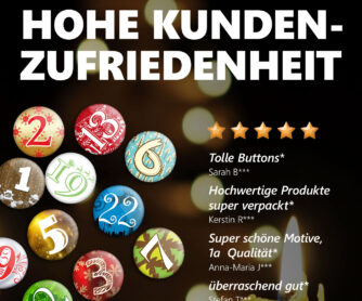 XMAS1 Buttons Kundenzufriedenheit 24 Advents-Kalenderbuttons XMAS 1