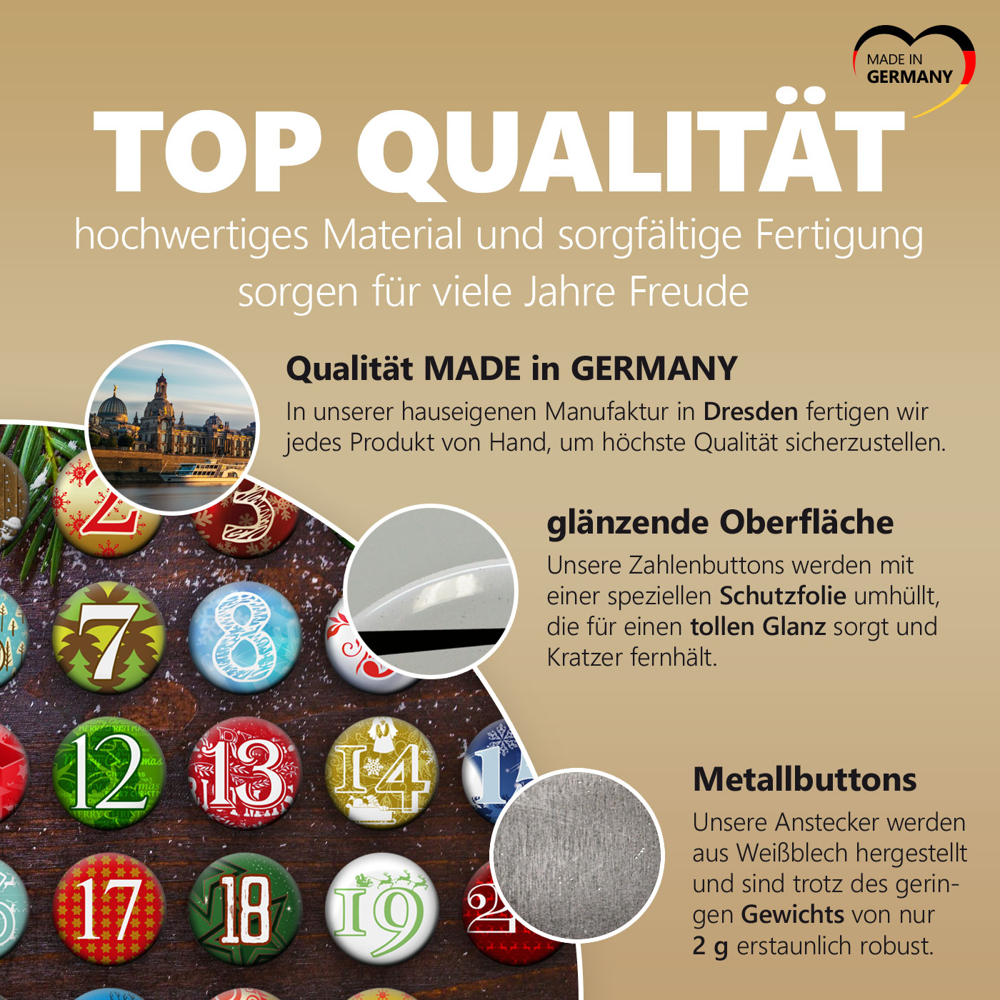 24 Advents-Kalenderbuttons XMAS 1 – Bild 3