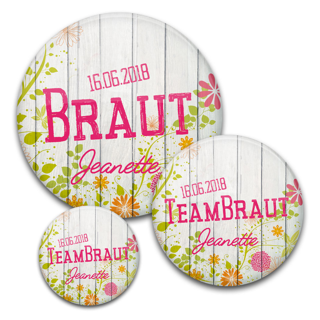 verschieden große runde Buttons zum Junggesellenabschied für Frauen Motiv 29