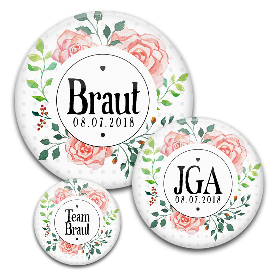 Motiv #30 JGA für Frauen in verschiedenen Größen mit Blumenkranz in Aquarell