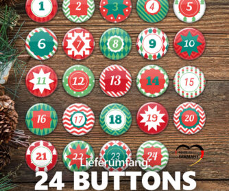 XMAS2 Lieferumfang 24 Advents-Kalenderbuttons XMAS 2