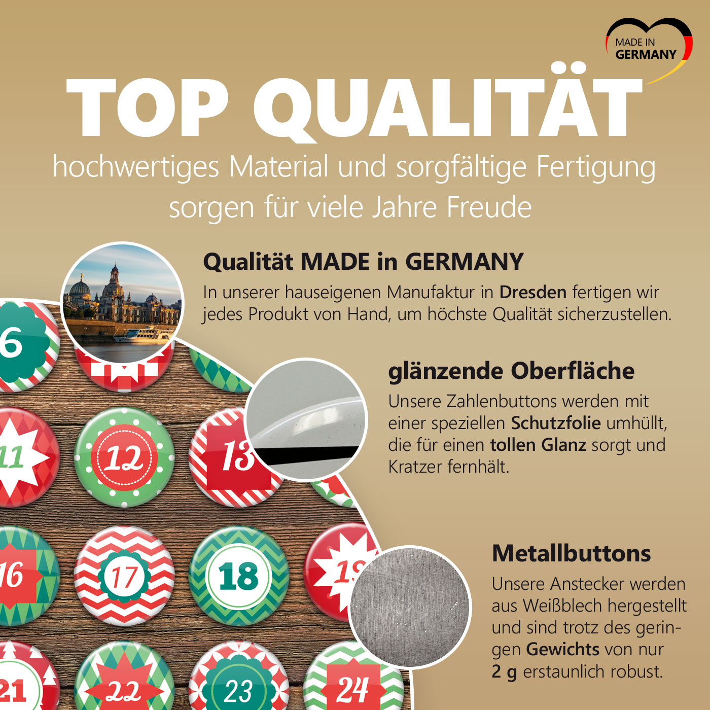 24 Advents-Kalenderbuttons XMAS 2 – Bild 6