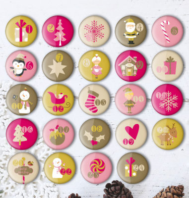 Kalender Zahlen Buttons XMAS3