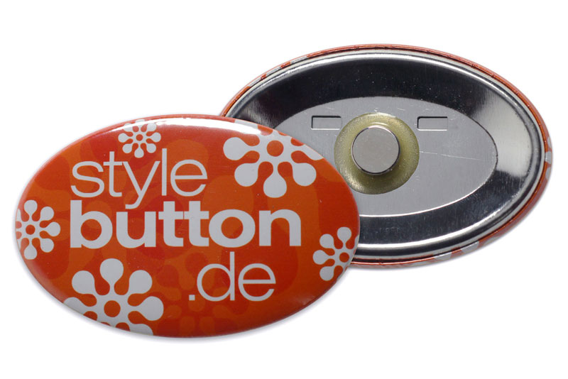 ovaler Button mit Supermagnet