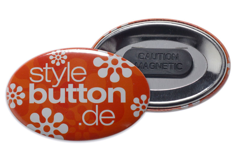 bedruckter ovaler Button mit Kleidungsmagnet Magnethalter