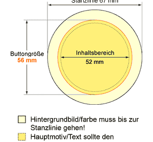 stanzlinie67mm Button 56 mm mit Supermagnet (verklebt)