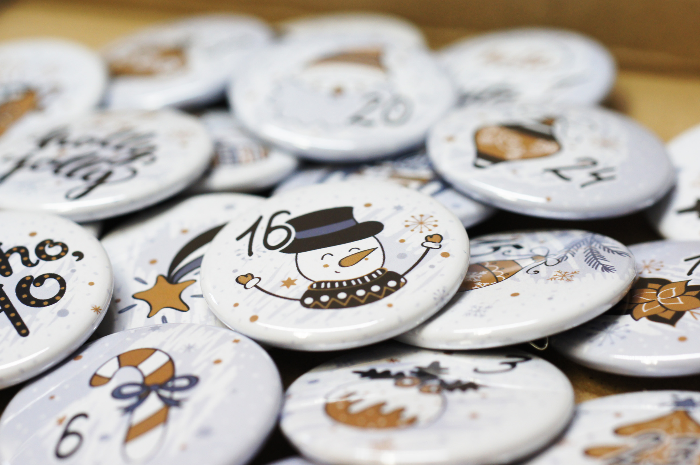 Zahlenbuttons Weihnachten für Kalender