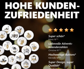 XMAS4 Bewertung 24 Adventskalender-Buttons XMAS 4