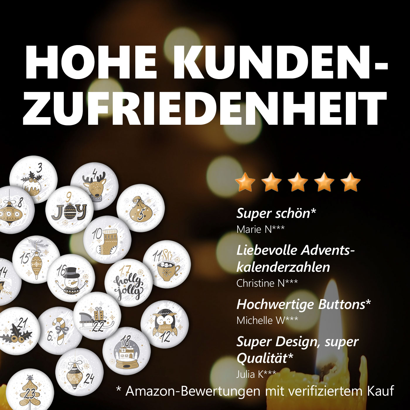 24 Adventskalender-Buttons XMAS 4 – Bild 4