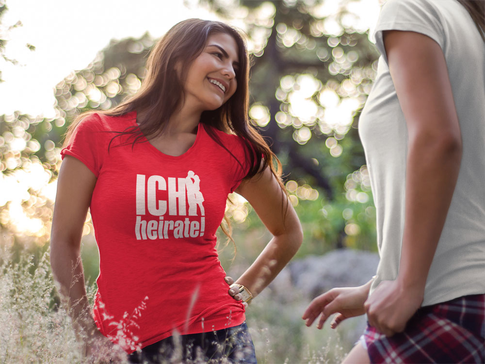Ich heirate Shirt für Junggesellinnenabschied Frauen in rot