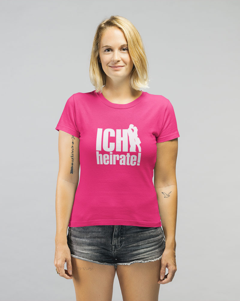 pinkfarbenes Shirt ich heirate T71