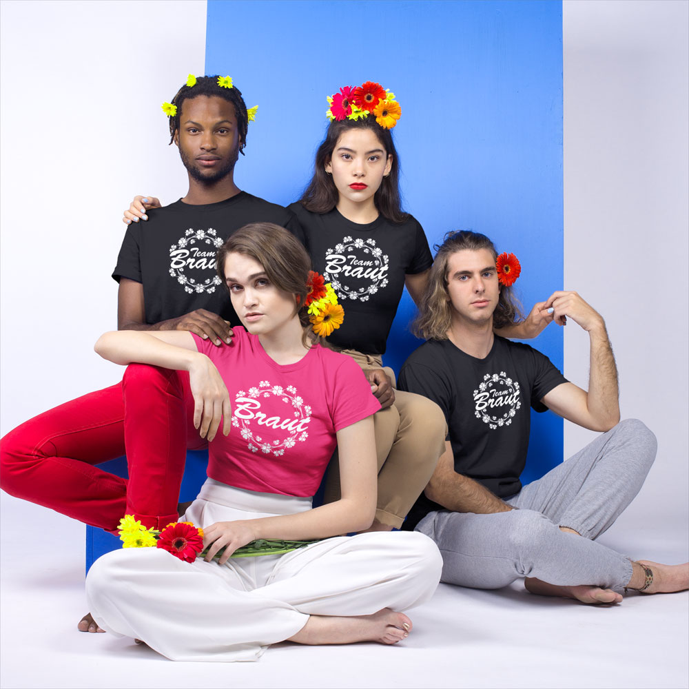 Lustig geschmückte JGA-Truppe mit T-Shirts #73 von stylebutton