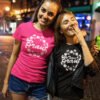 Spass zum Junggesellinnenabschied: T-Shirts von stylebutton mit Motiv 73 (Team) Braut