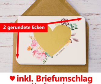 Die Rubbelkarte TZ05 mit Rubbelherz wird mit einem Kraftpapierumschlag geliefert.