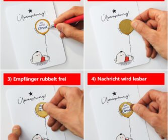 RB UeN4 Anleitung DIY-Rubbelkarte Bär mit Luftballon