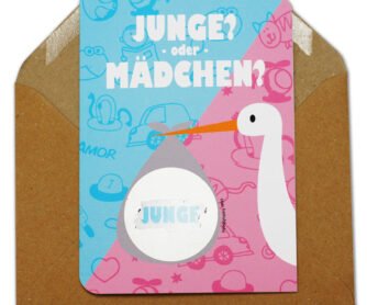 Rubbelkarte JM3 Storch Junge oder Mädchen