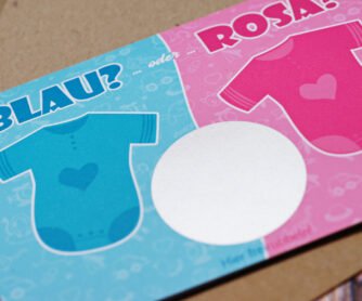 Baby Rubbelkarte Scratchcard mit Rubbelfeld
