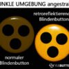Vergleich reflektierende Blindenabzeichen im Dunkeln