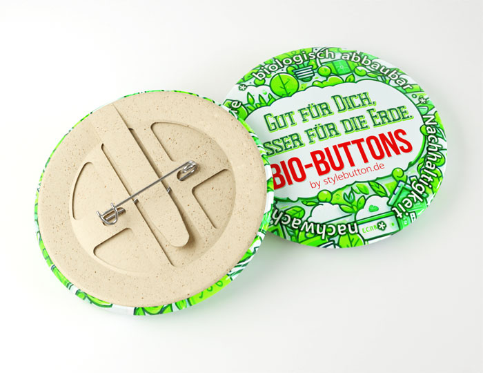Biobutton mit Nadel