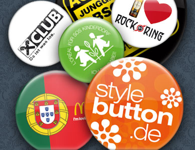 Kleine runde Buttons als Werbemittel