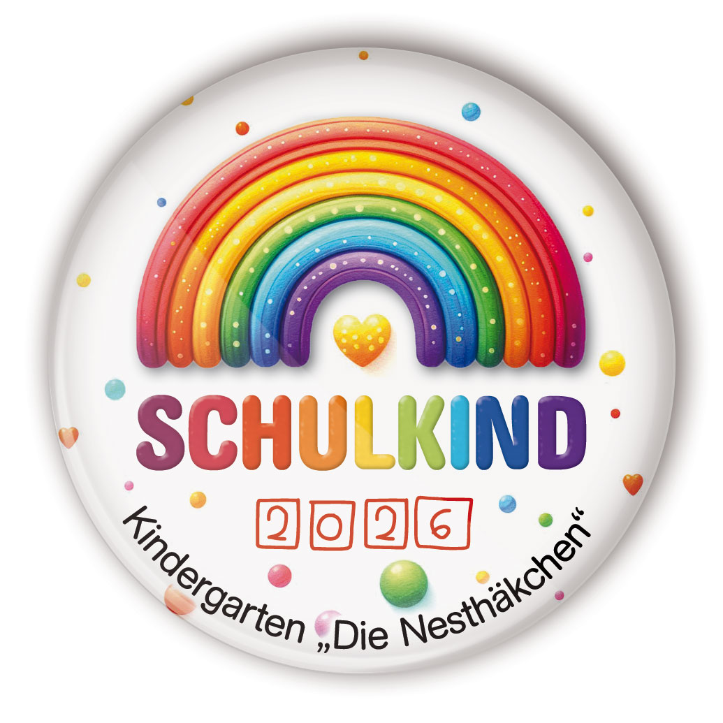 personalisiertes Beispiel des Schulkind Buttons #17 "Regenbogen"